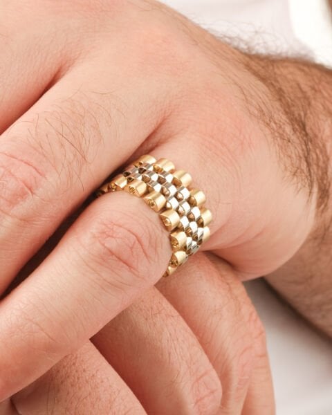 14 Ayar Altın Kordon Model Erkek Yüzük