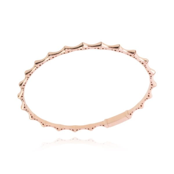 14 Ayar Rose Altın Bambu Tasarım Kelepçe