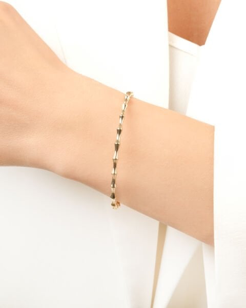 14 Ayar Altın Bambu Tasarım Bilezik