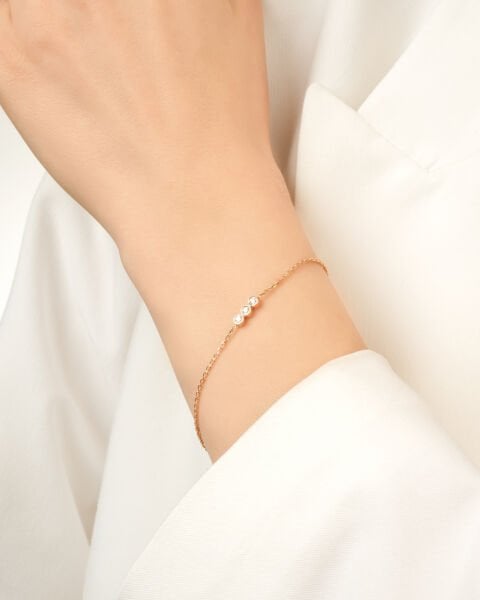 Üç Taşlı Pırlanta Bileklik