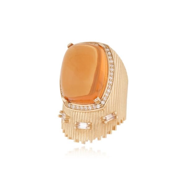 14 Ayar Altın Taşlı Tasarım Yüzük