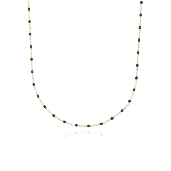 14 Ayar Altın Mavi Taşlı Zincir Kolye