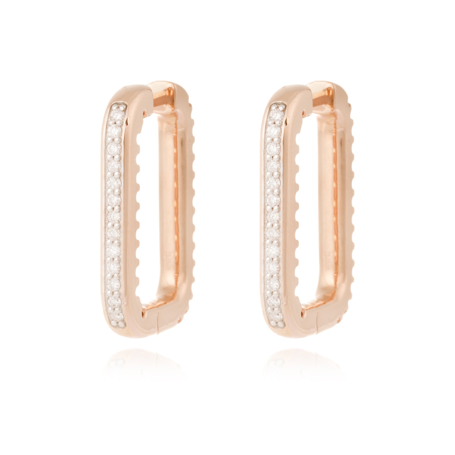 Pırlanta Tasarım Kare Küpe