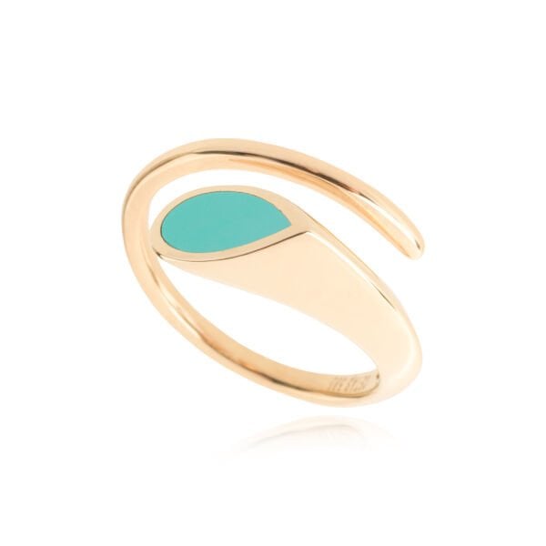Cetaş Eterna 14 Ayar Altın Mavi Mineli Yüzük