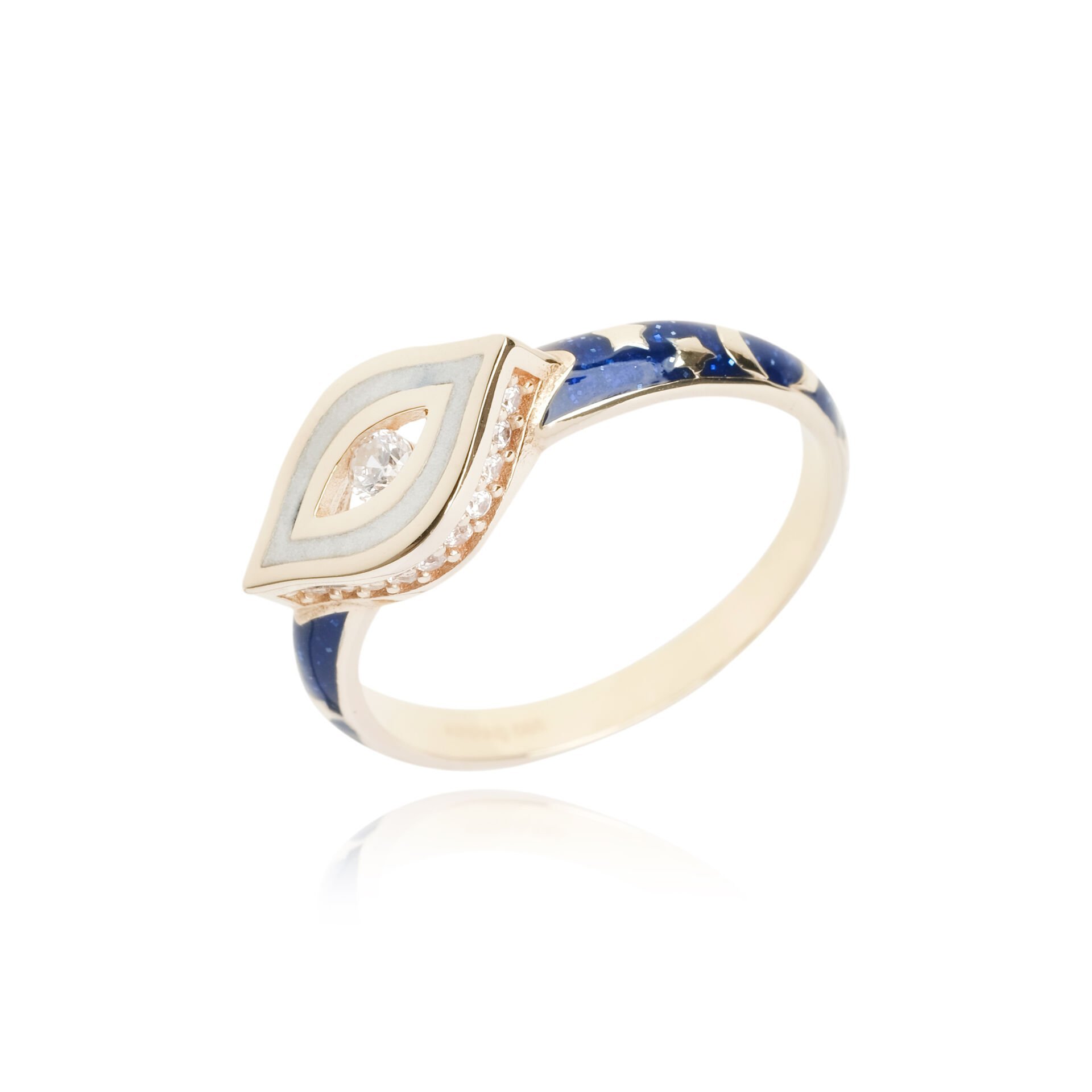 14 Ayar Altın Gece & Gündüz Koleksiyonu Göz Yüzük