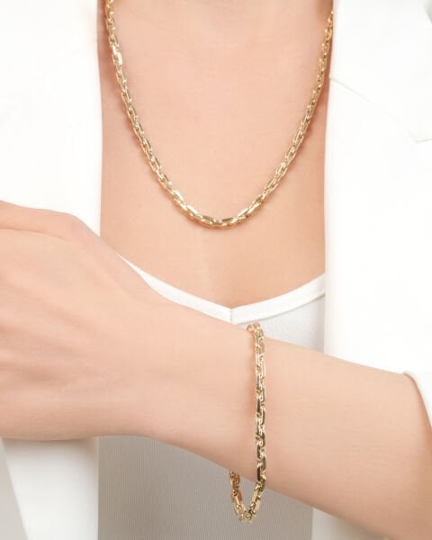 14 Ayar Altın Kolye Bileklik Set