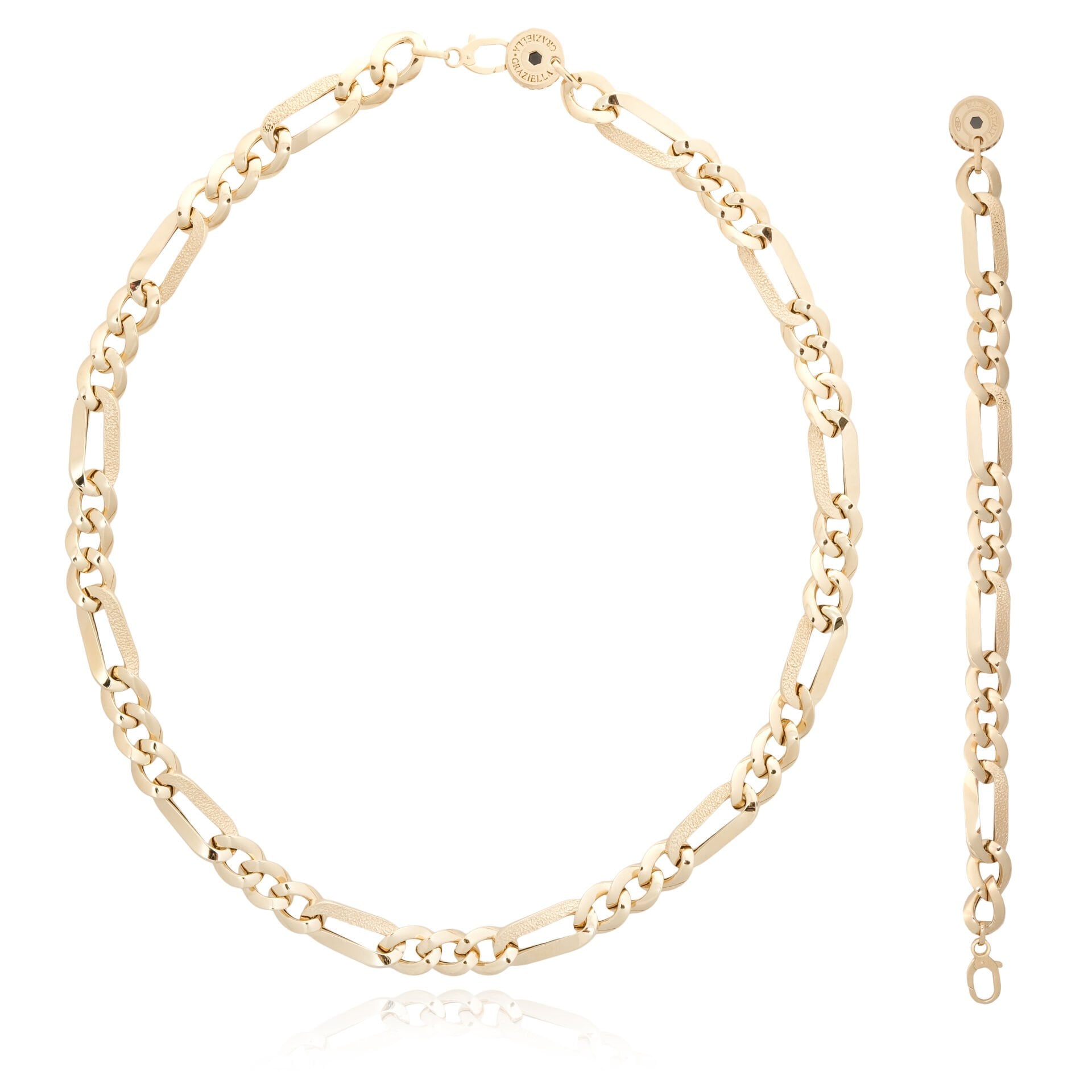 14 Ayar Altın Figaro Kolye Bileklik Set