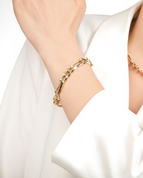 14 Ayar Altın Figaro Kolye Bileklik Set