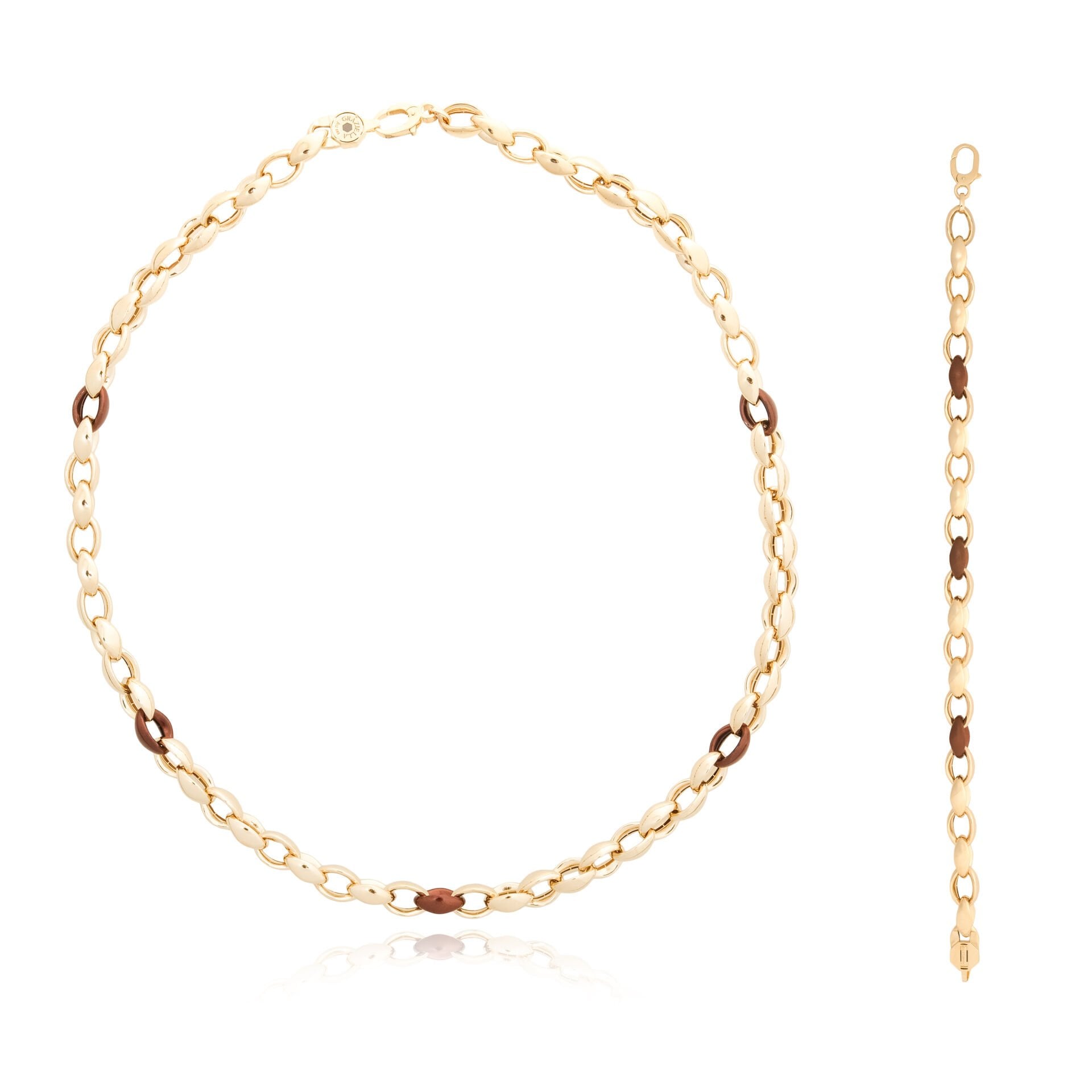 14 Ayar Altın Mineli Kolye Bileklik Set