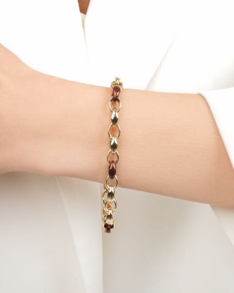 14 Ayar Altın Mineli Kolye Bileklik Set