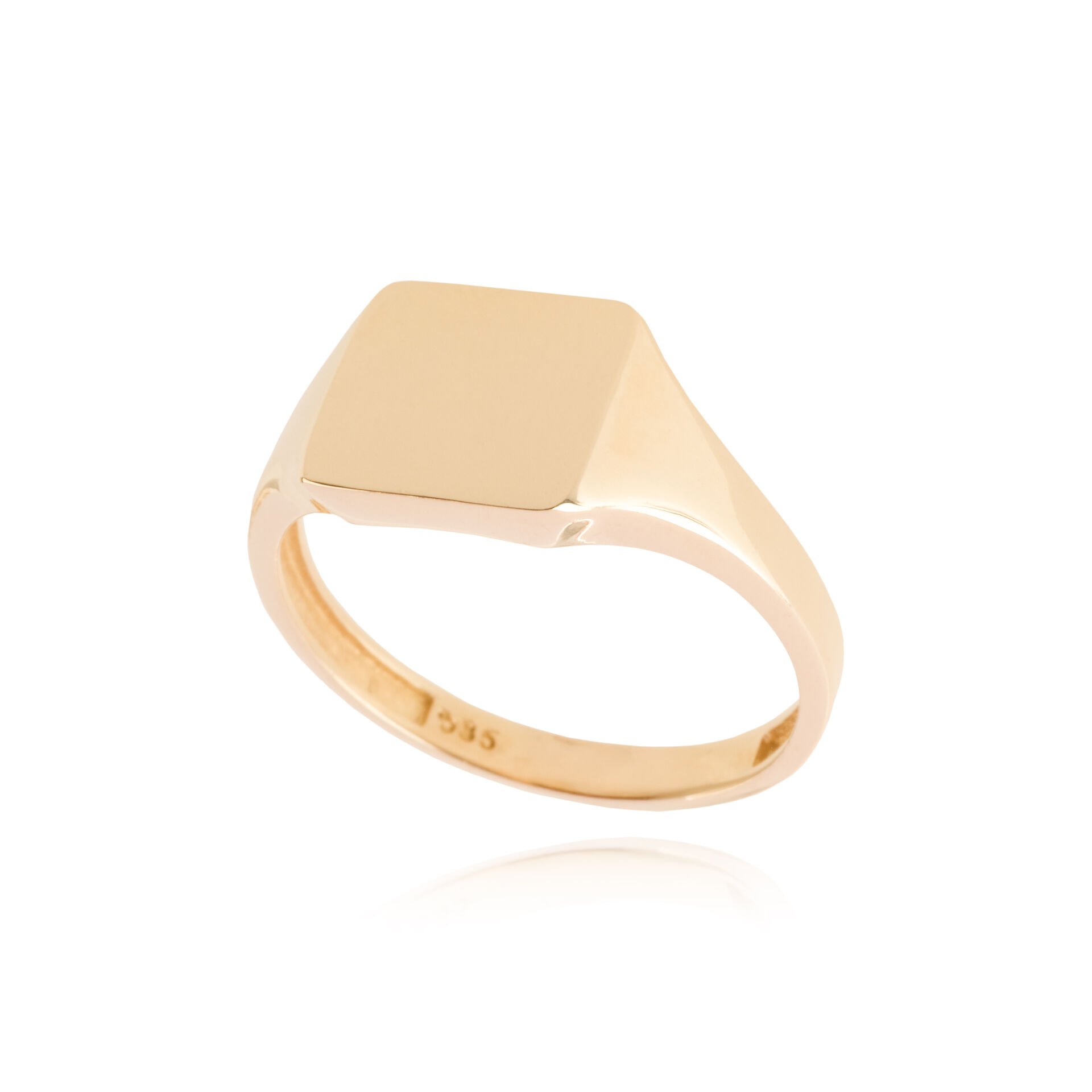 14 Ayar Altın Kare Form Tasarım Yüzük