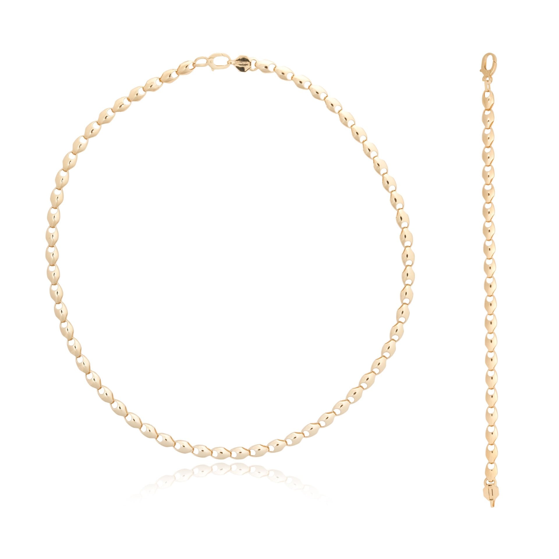 14 Ayar Altın Tasarım Kolye Bileklik Set