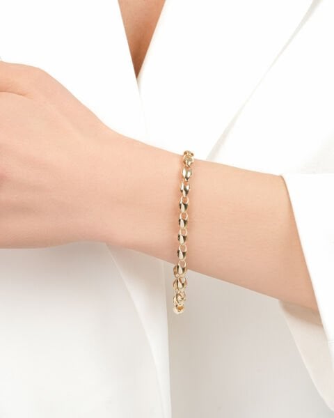 14 Ayar Altın Tasarım Kolye Bileklik Set