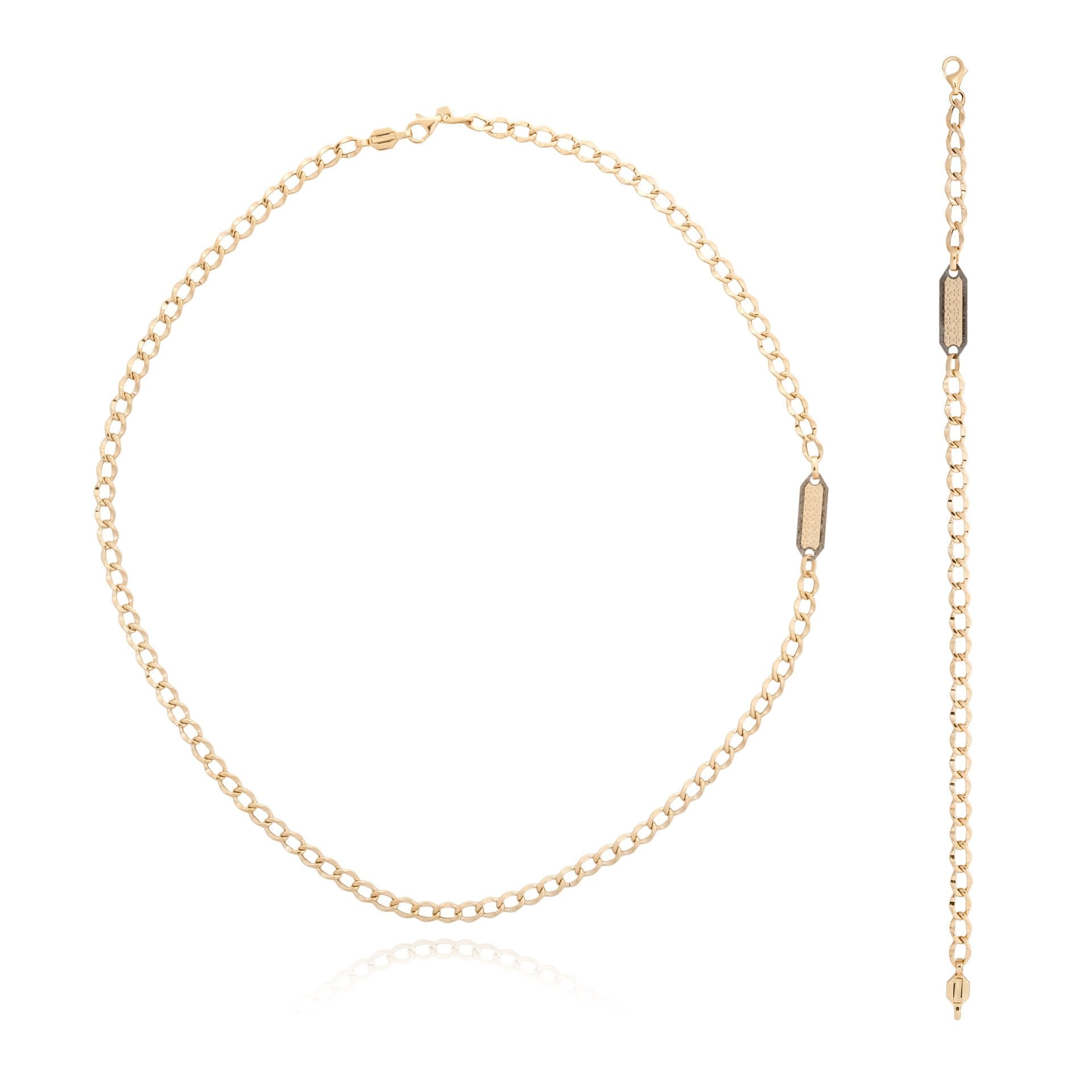 14 Ayar Altın Kolye Bileklik Set