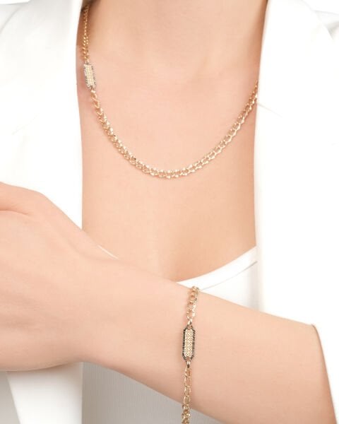 14 Ayar Altın Kolye Bileklik Set