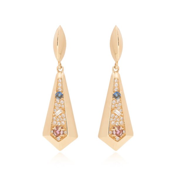 14 Ayar Altın Ametist - Mavi Turmalin Set