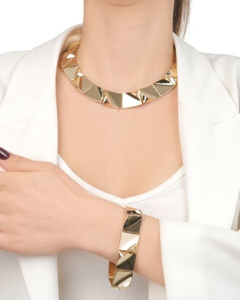 14 Ayar Altın Kare Formlu Tasarım Set