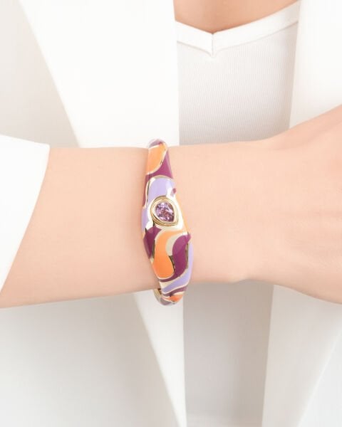 14 Ayar Altın Cetaş Colore Mineli Kelepçe