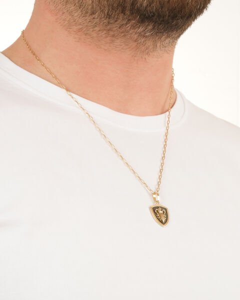 14 Ayar Altın Tasarım Erkek Kolye Ucu