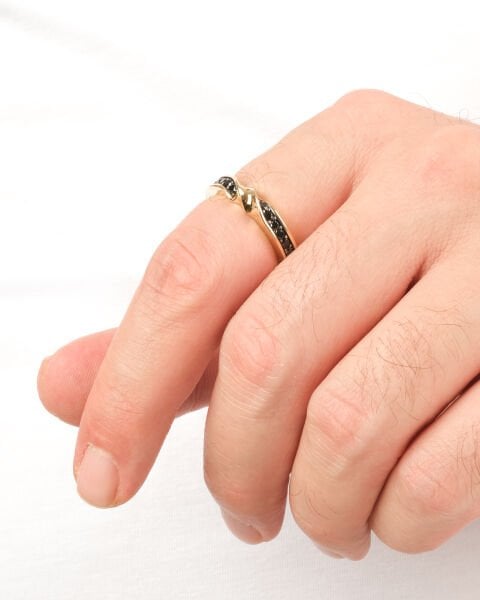 14 Ayar Altın Onix Taşlı Sarmal Erkek Yüzük