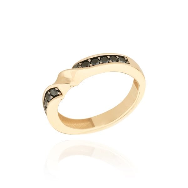 14 Ayar Altın Onix Taşlı Sarmal Erkek Yüzük