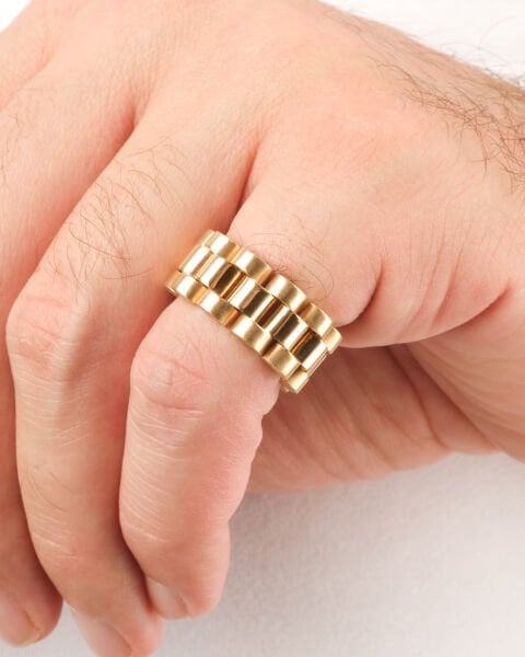 14 Ayar Altın Kordon Erkek Yüzük