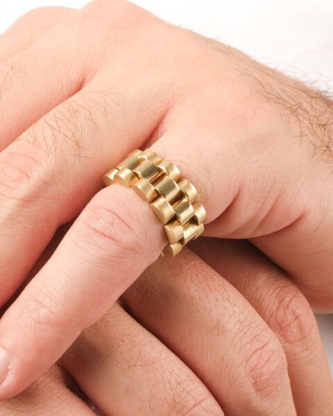 14 Ayar Altın Kordon Model Erkek Yüzük