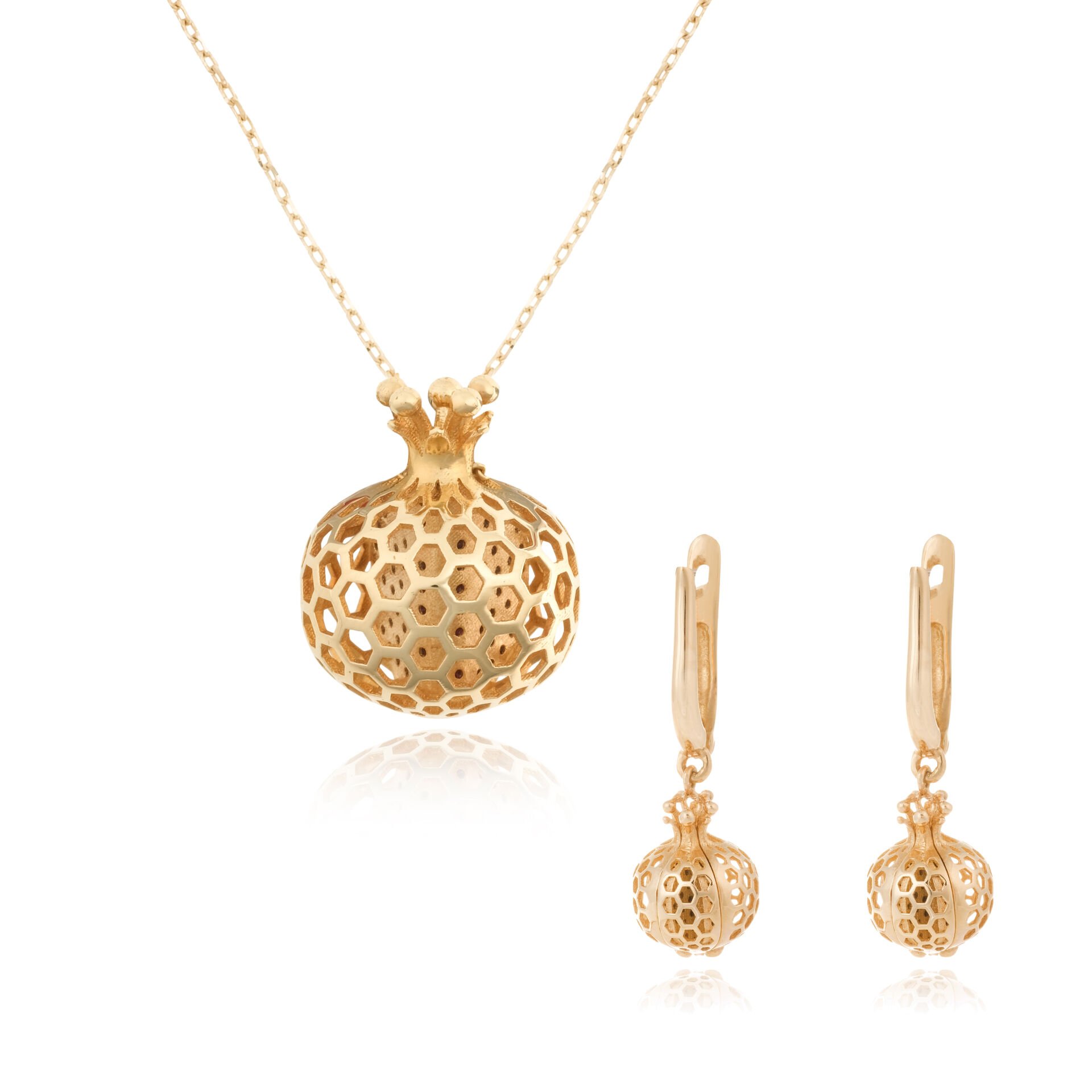 14 Ayar Altın Açılabilen Özel Tasarım Nar Set