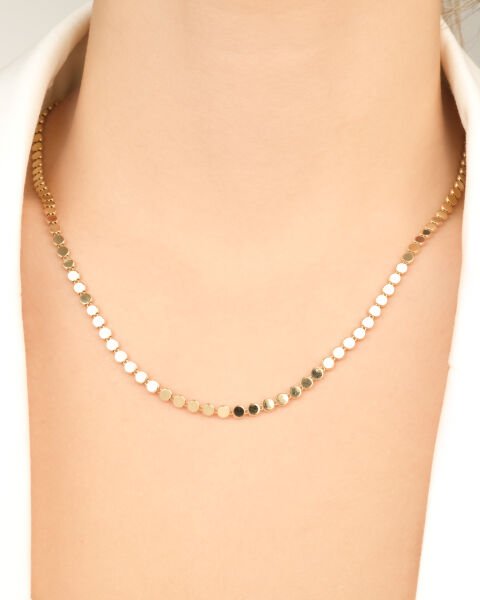 14 Ayar Altın Pullu Kolye