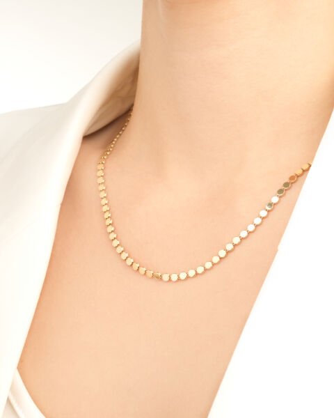 14 Ayar Altın Pullu Kolye