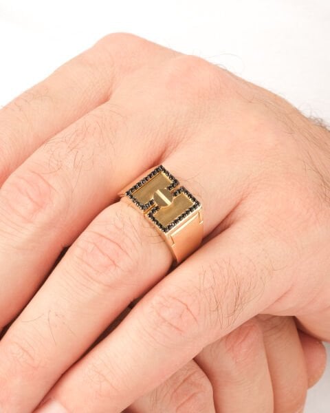 14 Ayar Altın Onix Taşlı Erkek Yüzük