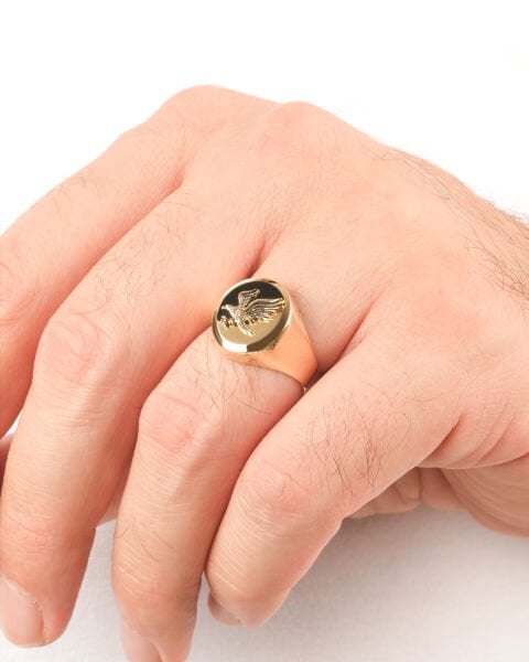 14 Ayar Altın Kartal Figürlü Erkek Yüzük