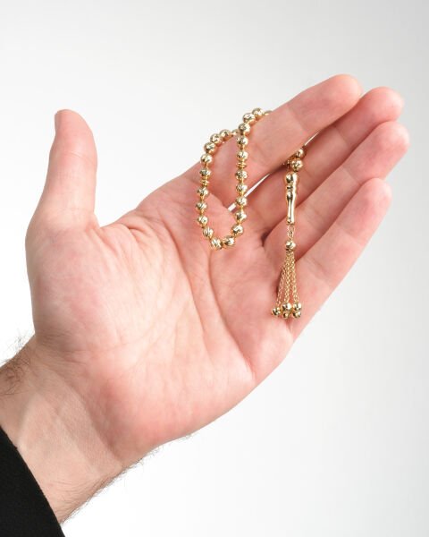 14 Ayar Altın Lazer Kesim Tesbih