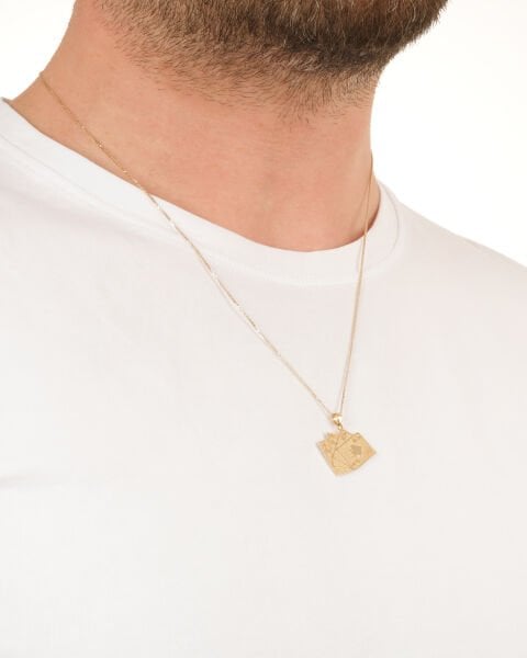 14 Ayar Altın Kart Destesi Erkek Kolye Ucu