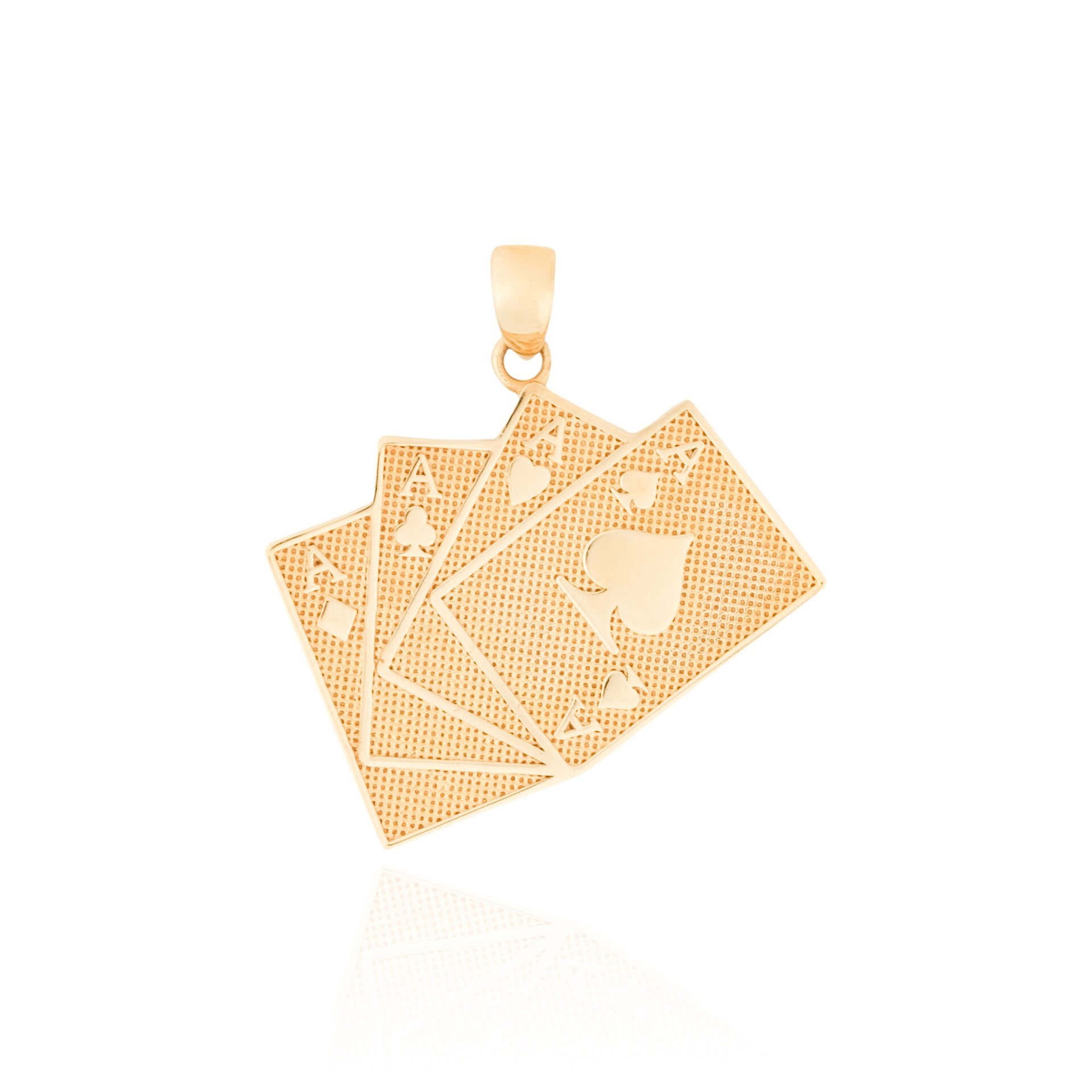 14 Ayar Altın Kart Destesi Erkek Kolye Ucu