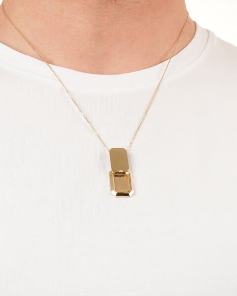 14 Ayar Altın Plaka Model Erkek Kolye Ucu