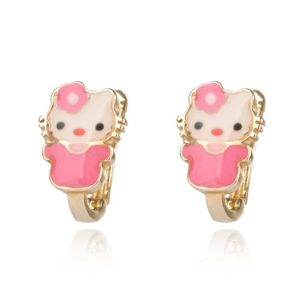 14 Ayar Altın Hello Kitty Figürlü Çocuk Küpesi