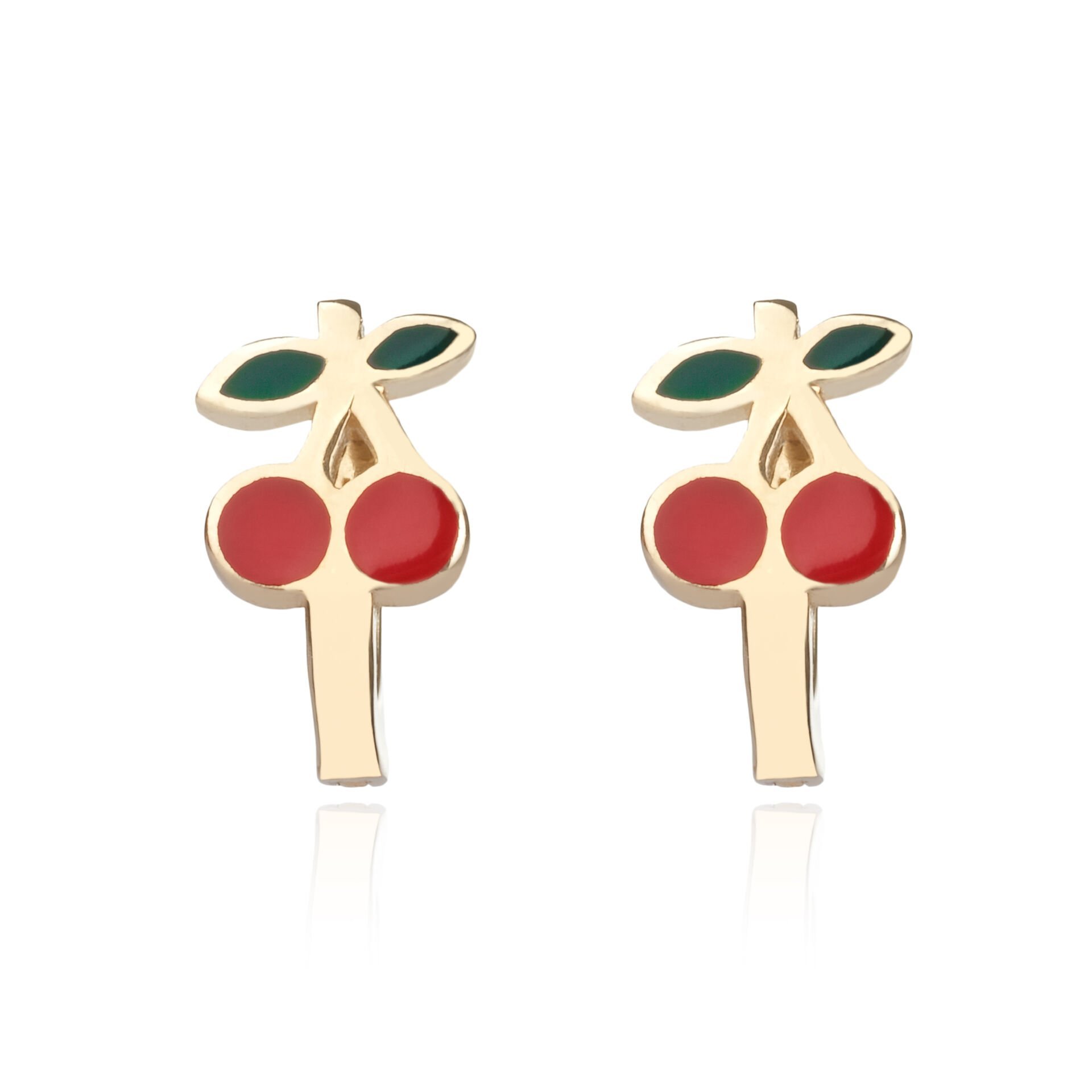 14 Ayar Altın Kiraz Figürlü Çocuk Küpesi