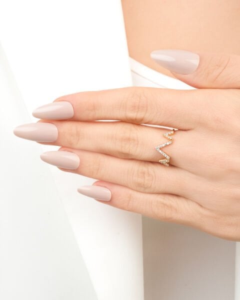 14 Ayar Altın Taşlı Ritim Yüzük