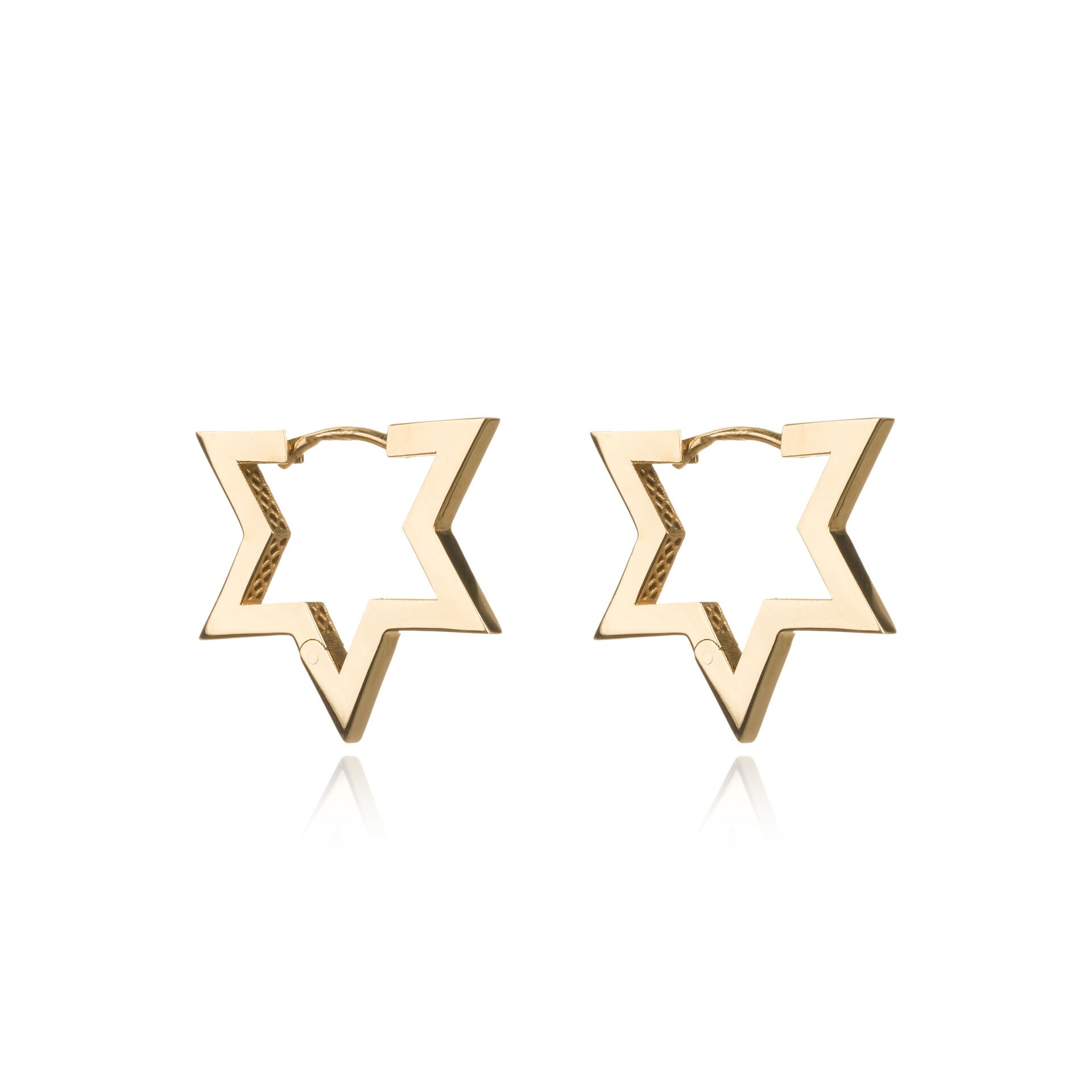 14 Ayar Altın Yıldız Küpe