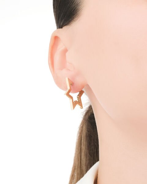 14 Ayar Altın Yıldız Küpe