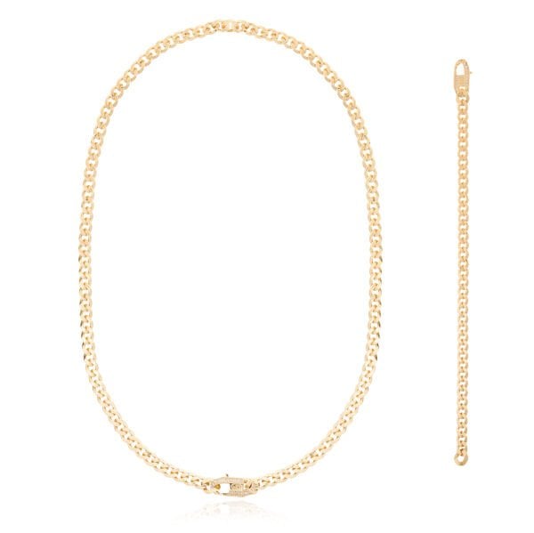 14 Ayar Altın Ema Gurmet Taşlı Set (Kolye - Bileklik)