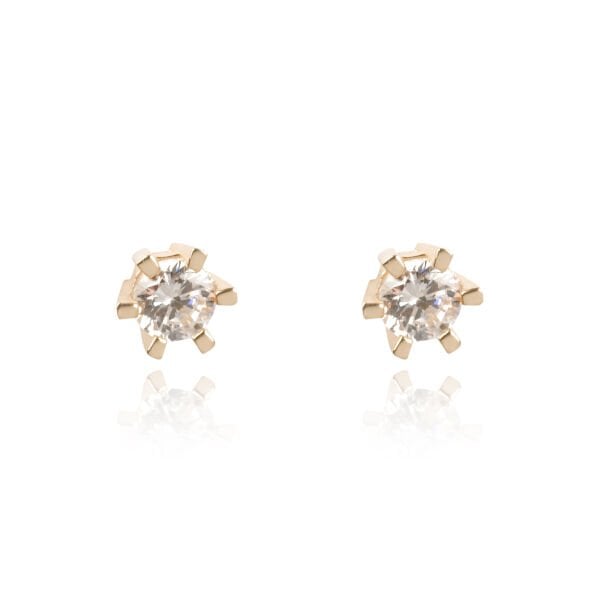 14 Ayar Altın Tek Taş Çocuk Küpe