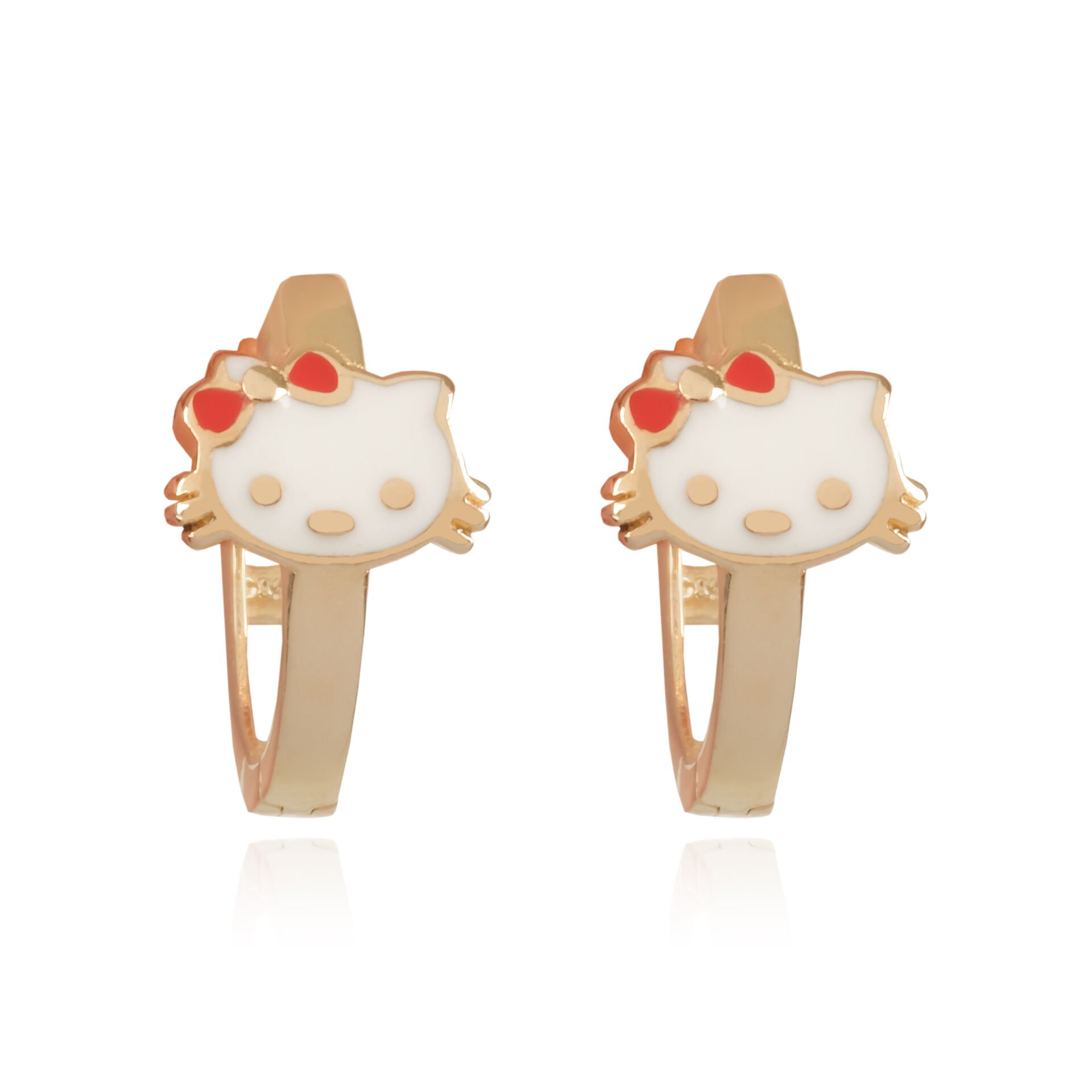 14 Ayar Altın Hello Kitty Figürlü Çocuk Küpe