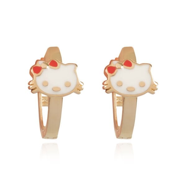 14 Ayar Altın Hello Kitty Figürlü Çocuk Küpe
