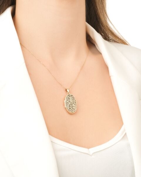 14 Ayar Altın Roberto Bravo Özel Tasarım Açılır Kapanır Hatıra Kolye Ucu