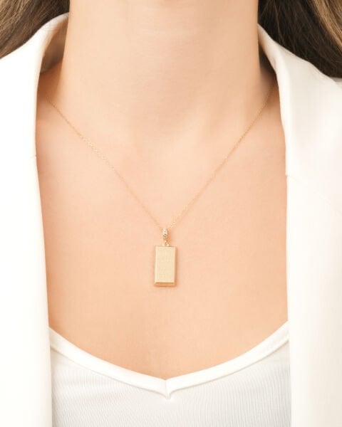 14 Ayar Altın Külçe Kolye Ucu