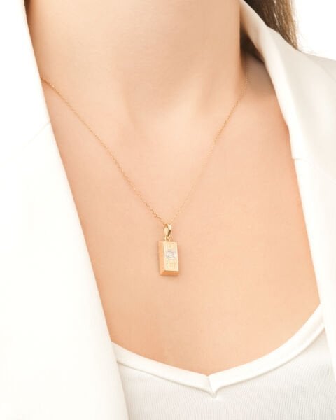 14 Ayar Altın Dolar Külçe Kolye Ucu