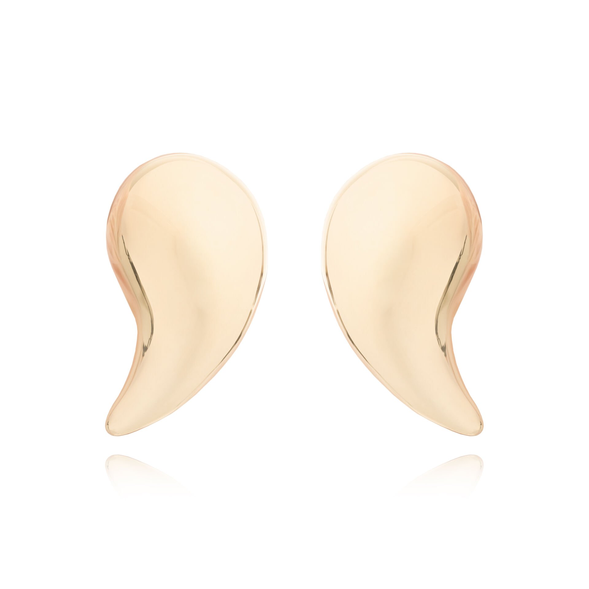 14 Ayar Altın Damla Form Tasarım Küpe