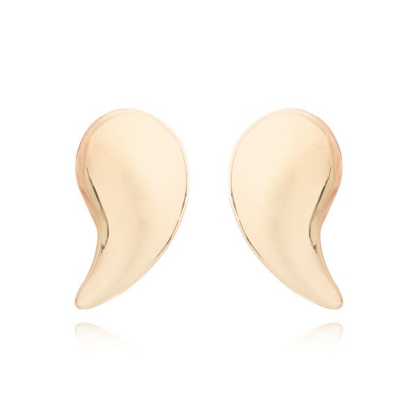 14 Ayar Altın Damla Form Tasarım Küpe